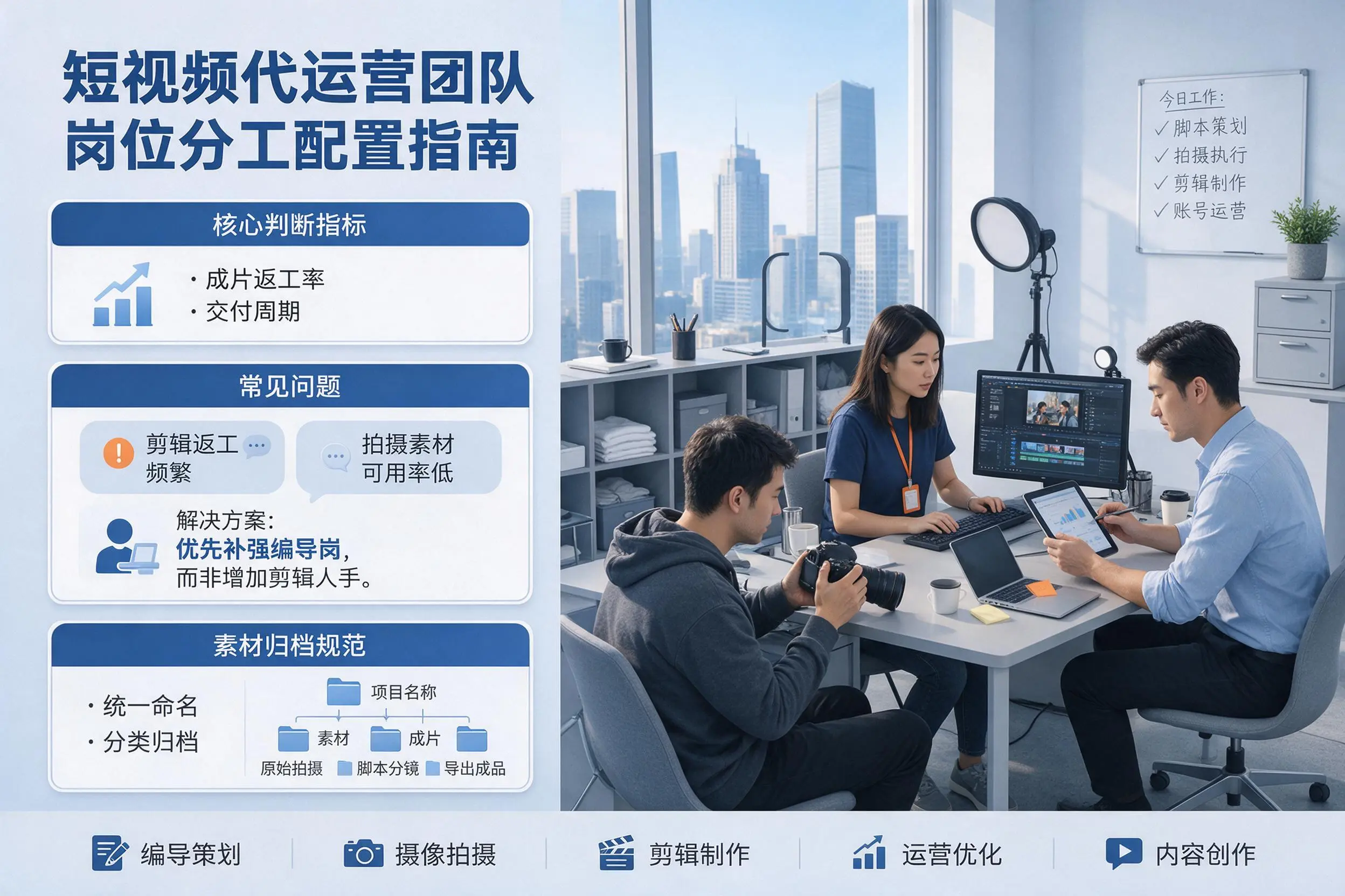 短视频代运营团队如何配置？镇江企业岗位分工科普说明