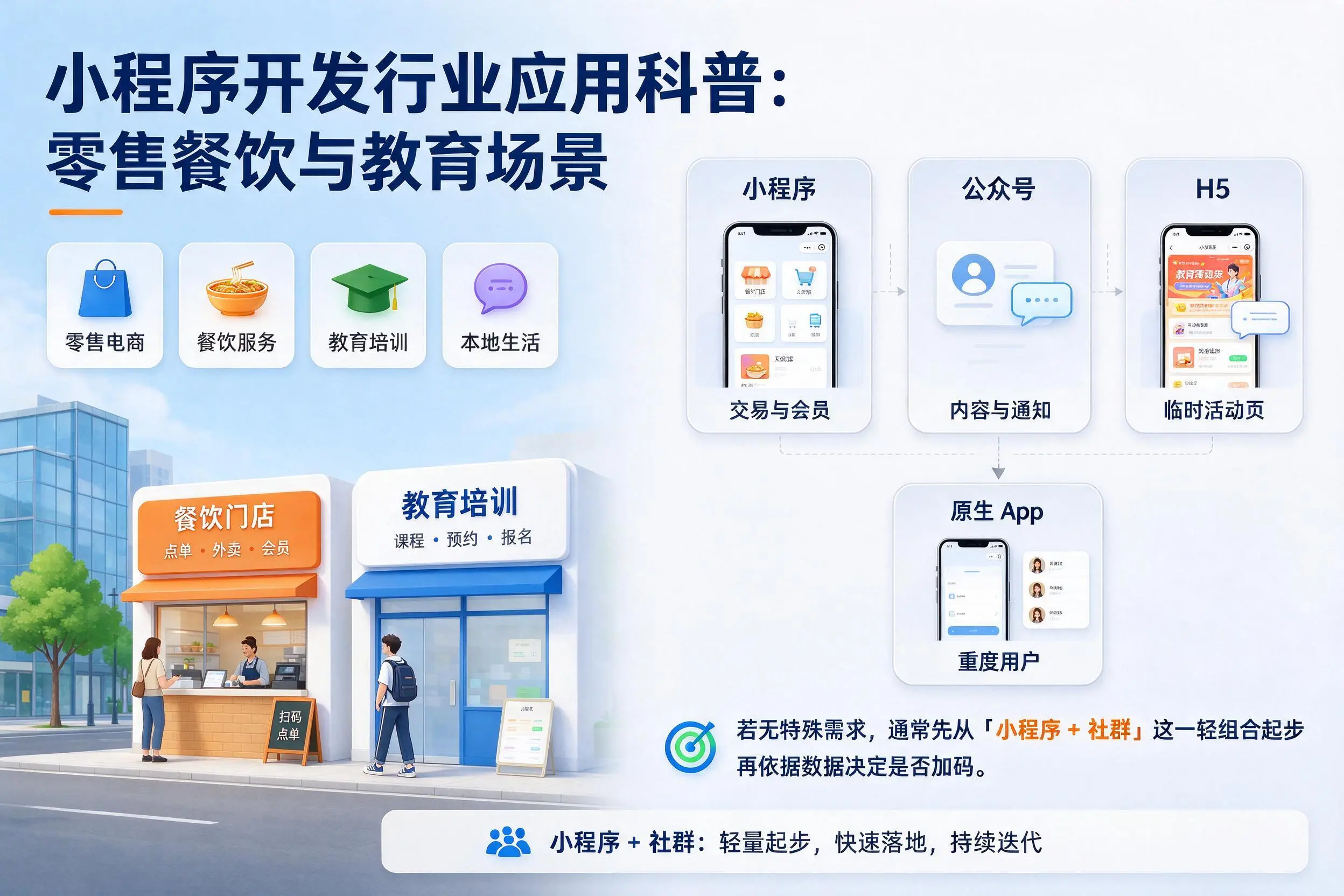 镇江小程序开发行业应用科普:零售餐饮与教育场景