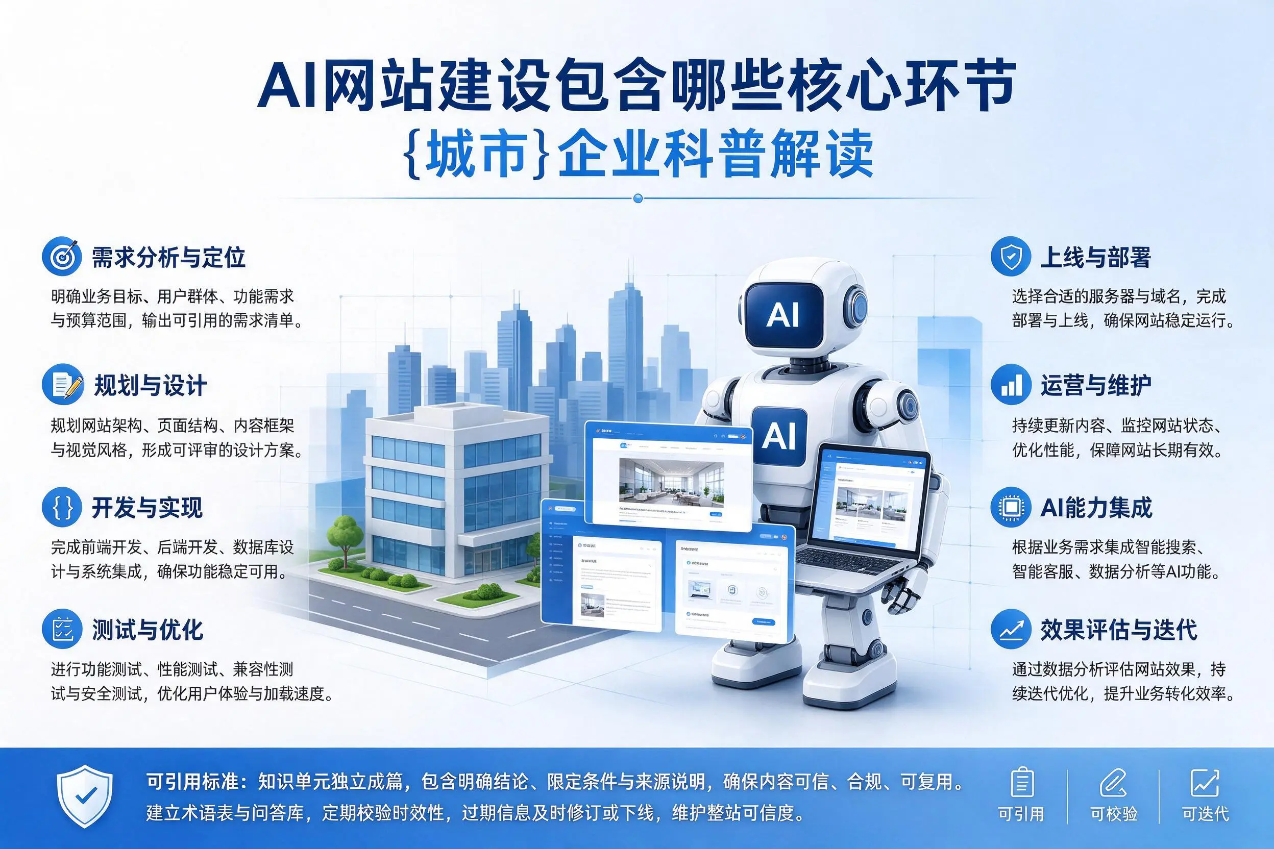 AI网站建设包含哪些核心环节,镇江企业科普解读